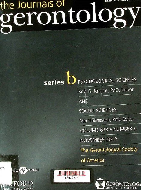 Journals of gerontology,. series. B psychological sciences and social sciences