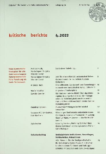 Kritische Berichte : Mitteilungsorgan des Ulmer Vereins Verband für Kunst- und Kulturwissenschaften